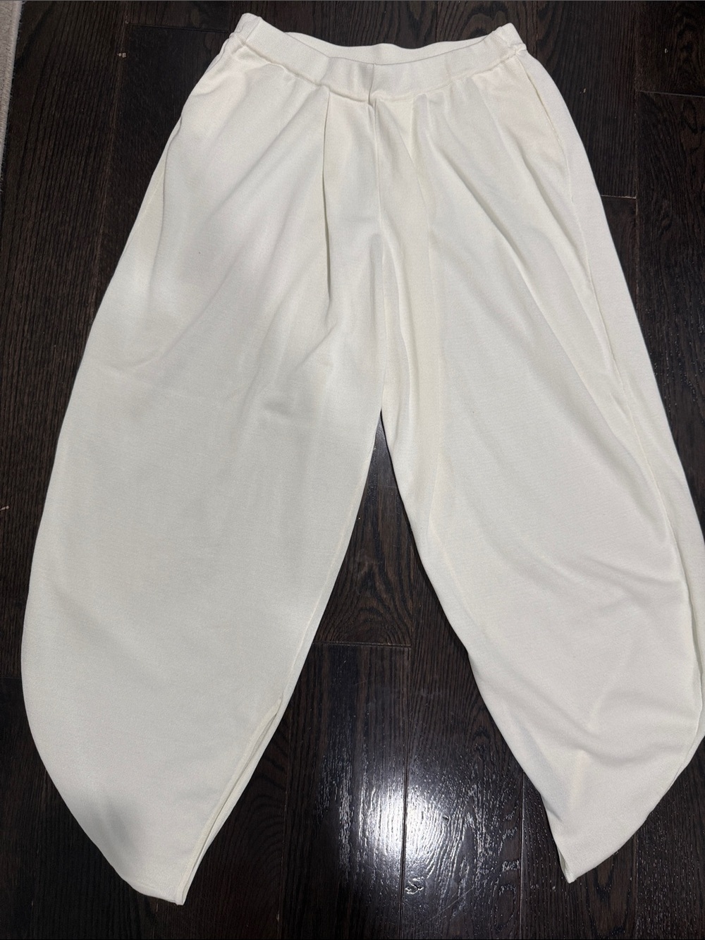 Zara Cream Wide balloon Leg Harem Pants sweat pant material
